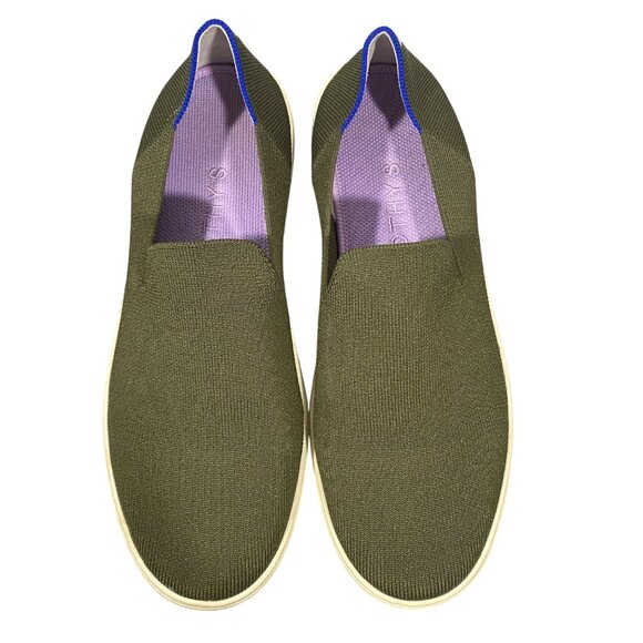 Rothys Womens Slip-On Sneakers W11 Knit olive Green Rubber Sole casual slip on - Picture 1 of 11